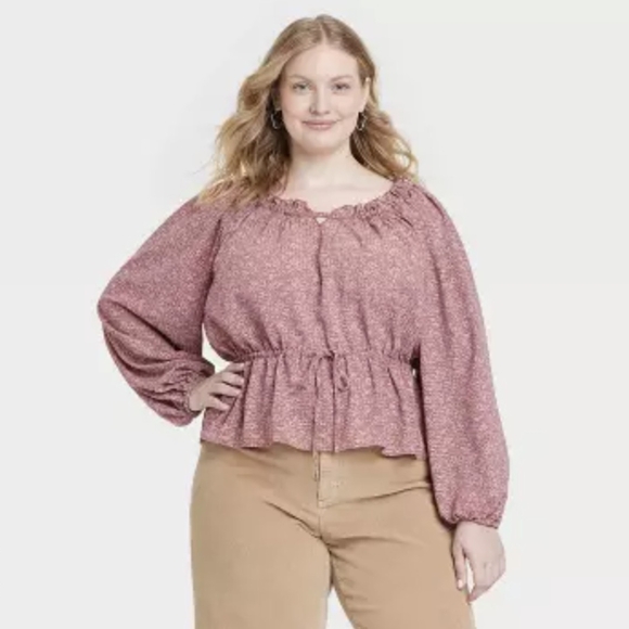 Universal Thread | Tops | Universal Thread Pink Ruffled Long Sleeve ...